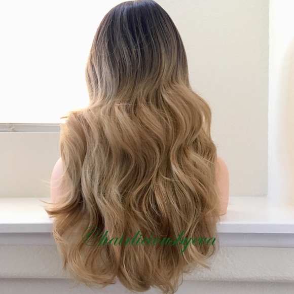 Dirty blonde honey blonde wig 22 inch long ombré - Picture 4 of 7